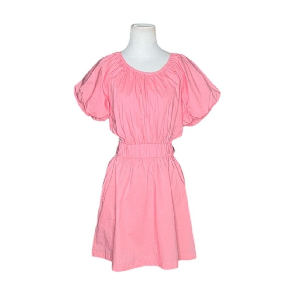 << Adelyn Rae Sarah Poplin Back Cut Out Dress in Peach Pink – Sz Md - Picture 3 of 5
